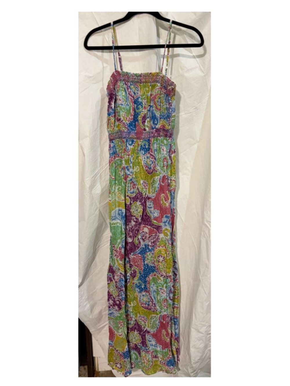 Tonala - Summer Floral Maxi Dress - Spaghetti Strap - SIZE L